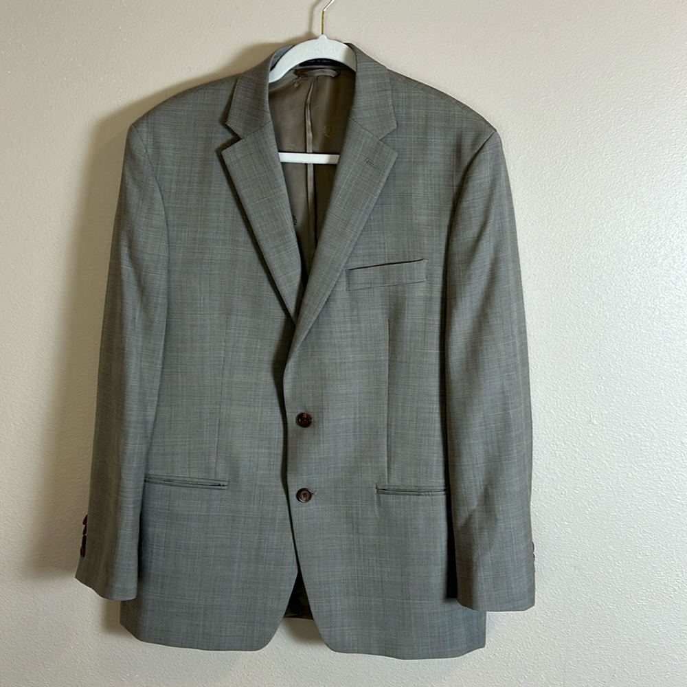 Ralph‎ Lauren Grey Suit Jacket Plaid Two Button